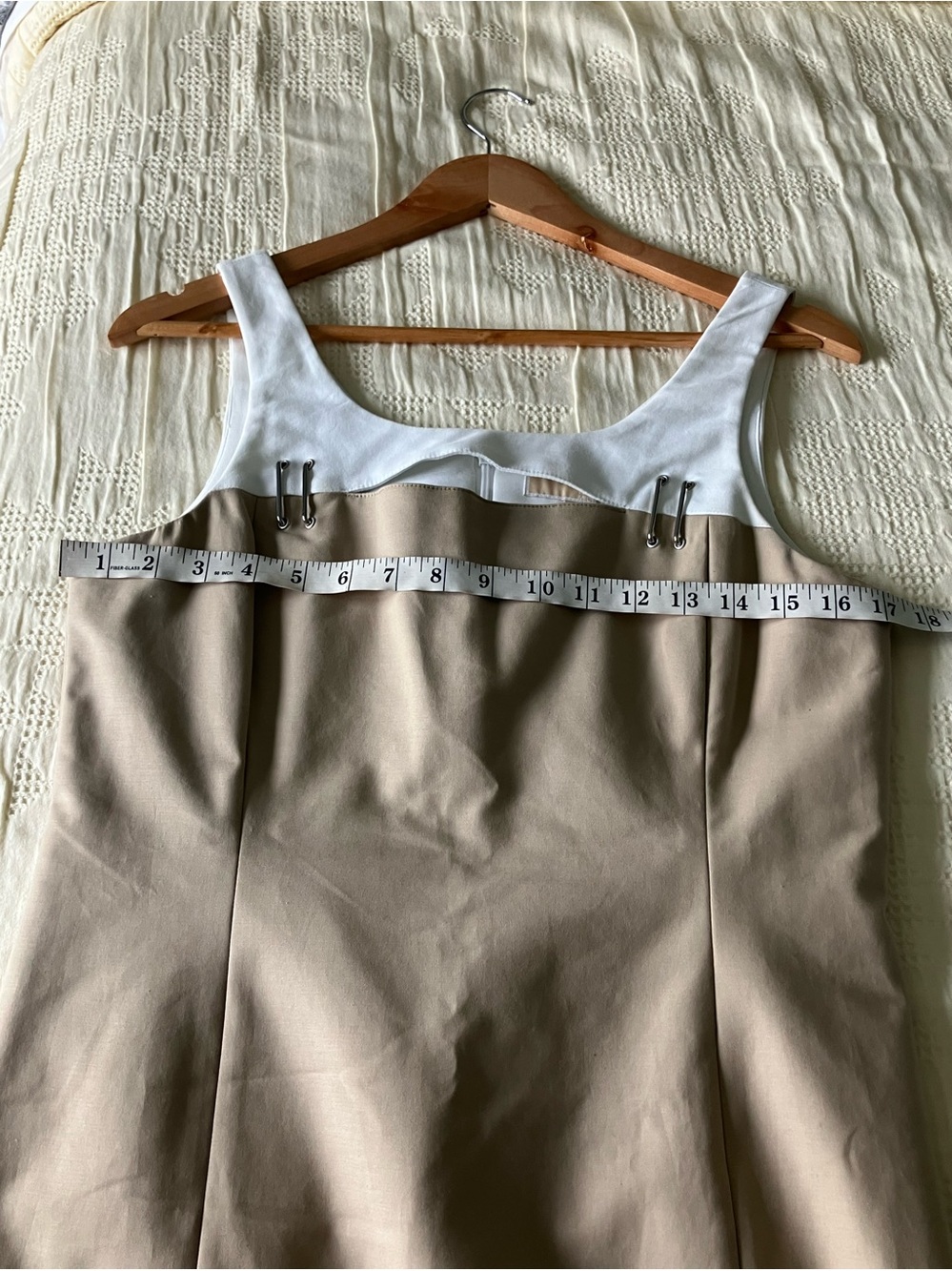 MICHAEL KORS White and Tan Sheath Dress Size 8 - Picture 8 of 11